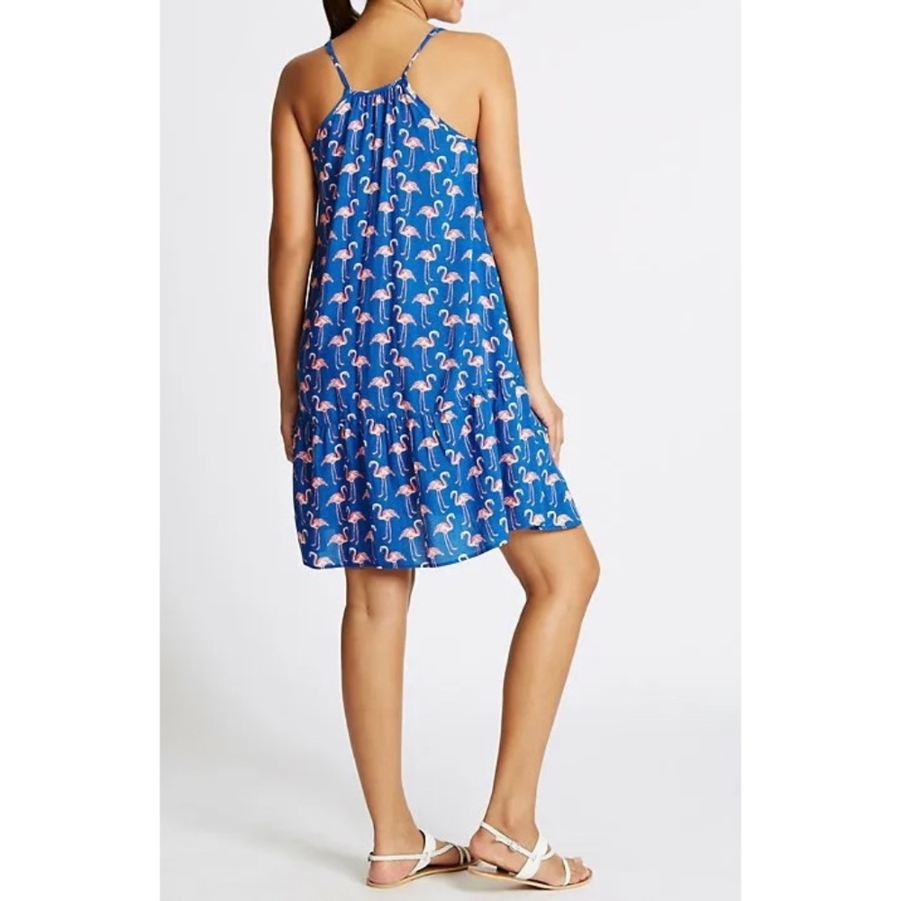 M&S Collection | Novelty Flamingo Pattern Beach Swim Coverup Summer Midi Dress